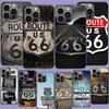 America Route 66 Phone Case For Iphone 17 Air 15 Pro 14 Plus 16 Pro Max 17E 16E 12 13 Mini 11 Cover Cute Fundas