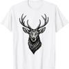 Nature Vibes Deer Head Minimalist Style T Shirt Vintage Washed Casual Top For Everyday Wear Graphic Versatile Soft Breathable