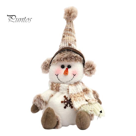 

Рождественская кукла, плюшевая вязаная игрушка снеговик, лось, Санта, мягкая сидящая рождественская фигурка, настольный декор, мягкая праздничная подушка для книжной полки на окно Snowman