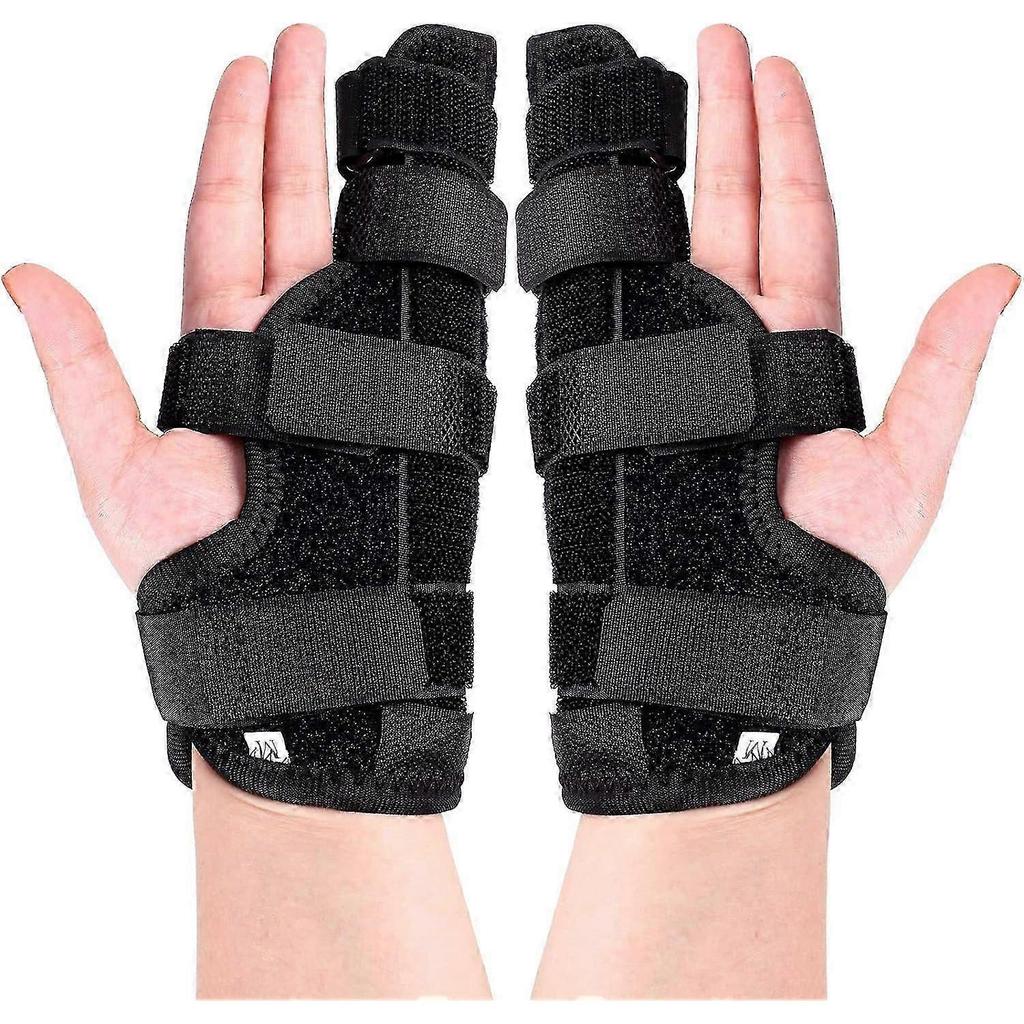 2 Pack Boxer Finger Splint Padded Support Brace Boxer Fracture Splint Metacarpal Finger Splint Hand Brace for Trigger Finger
