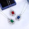 Fashion Brand Sterling Silver  Elegant Crystal Flower Pendant&necklaces for Women Delicate Zirconia  Choker Necklaces