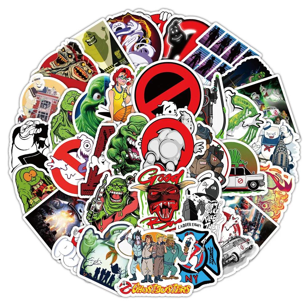 53PCS Ghostbusters Cartoon Stickers Frightened Movie Sticker Game Decals Scrapbook Luggage Laptop Guitar Bike Funny Toy