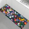 Colorful Wildflower Print Runner Rug Soft Flannel Washable Floor Mat for Kitchen Bedroom Entryway Nature Themed Home Decor
