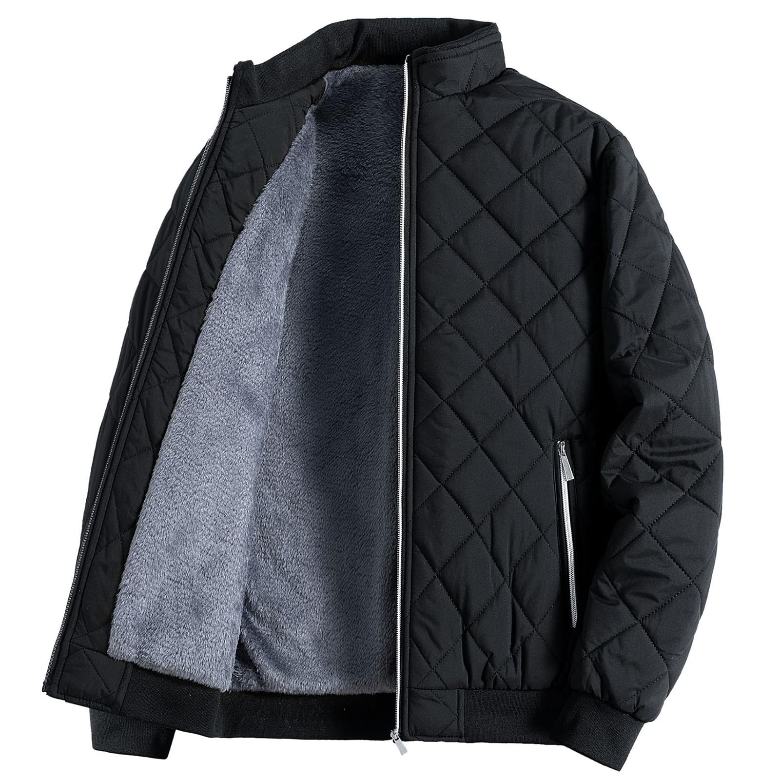 

BVOME Пуховик Зимний Пуховик Однотонный для Мужской Куртки Размер XL, Куртка, Цвет, Повседневный, Черный,