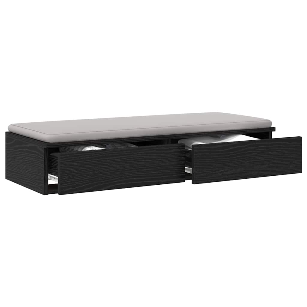 Bed Drawers Black Oak Effect 90 x 36.5 x 16.5 cm