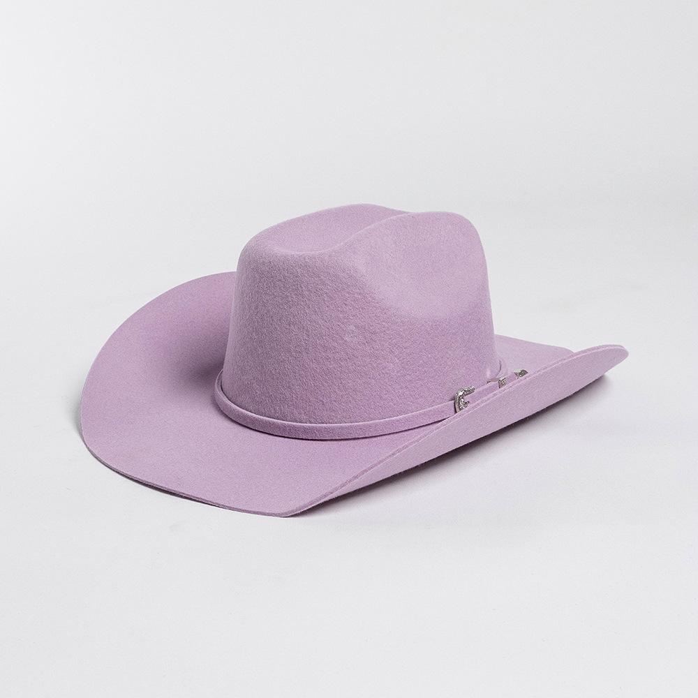 Country Musik 100% Wolle Quadratische Krempe Westliche Cowboyhüte Halloween Kostümwettbewerb Fedora Breite Lederinnenseite Filzhut