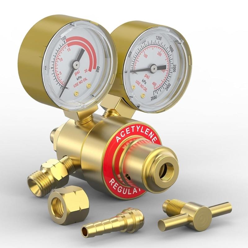 Professional Copper Construction Pressure Regulator Gauge Equipped with T Handle for Easy Manual Control in Gas Systems