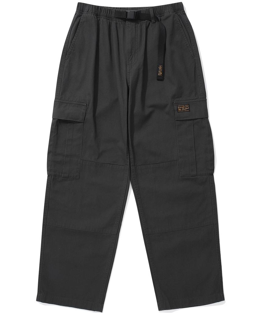 COLUMBIA UNIVERSITY Sl-Label Belted Cargo Cotton Pants Charcoal