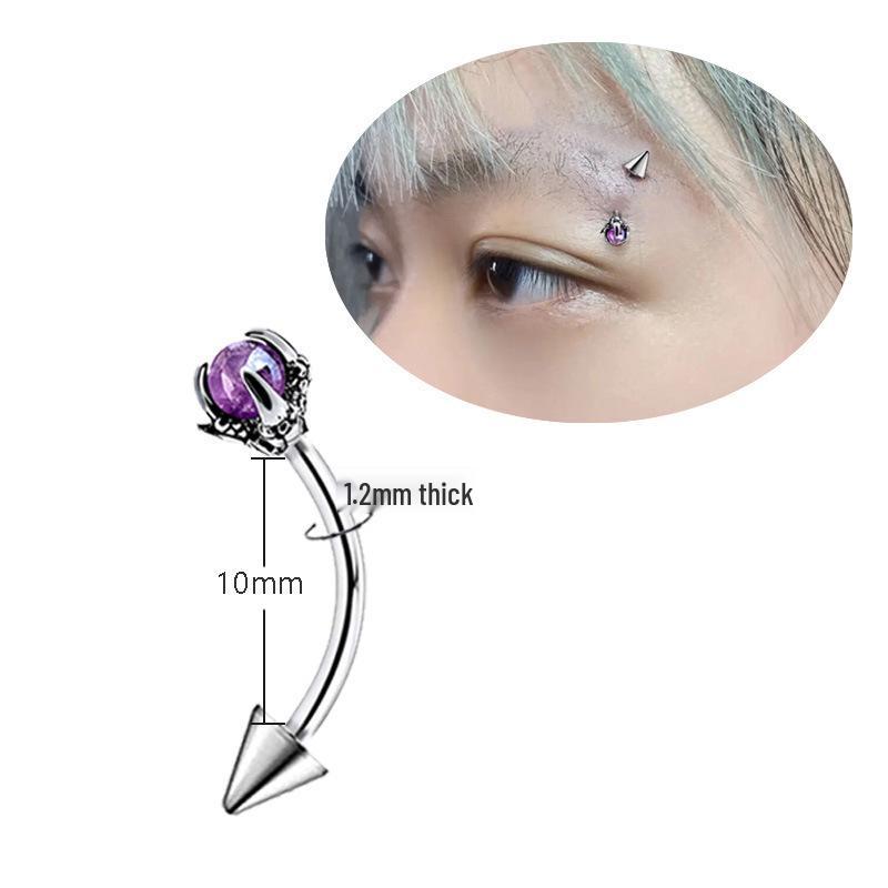 

Titanium Steel C-Shaped Horseshoe Ring: Cool Dragon Claw Ear Cartilage & Lip Stud with Spiral Texture