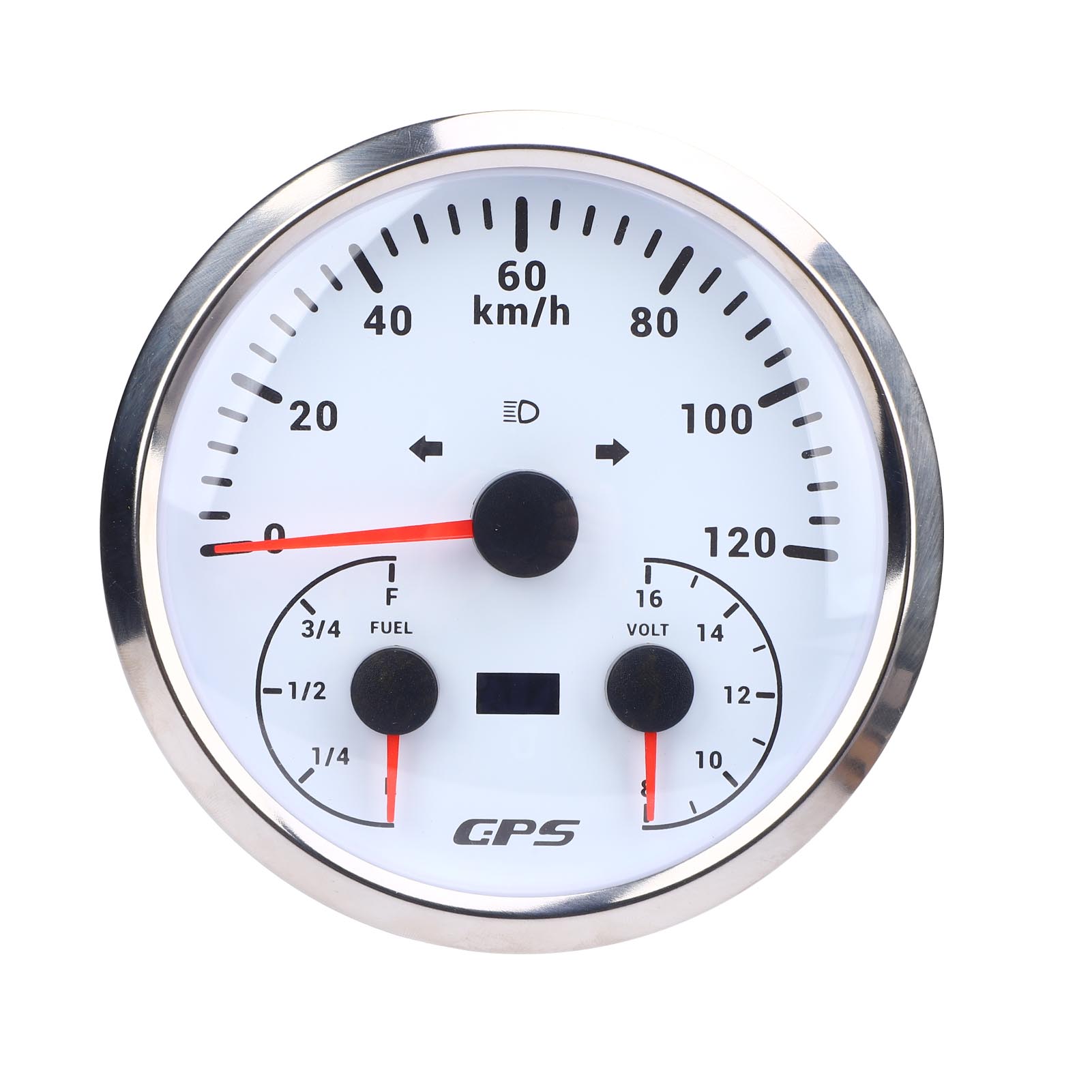 

Спидометр GPS 3 в 1 от 0 до 120 км/ч 110 мм Одометр 8–16 В Вольтметр E 1/4 1/2 3/4 F Указатель уровня топлива с поворотом