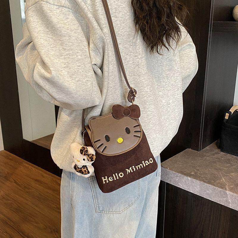 Hellokitty messenger bag women's bag  new niche design cute student party mobile phone bag mini bag