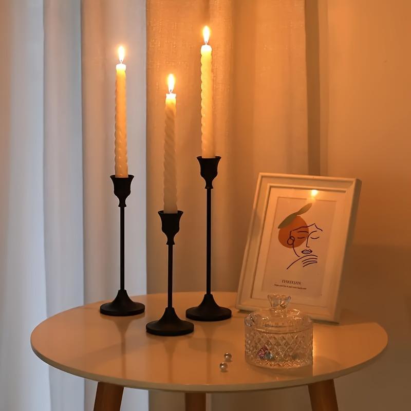Three Metal Candle Holders, Suitable for Dinner, Wedding Anniversaries, and Birthday Table Accessories (excluding Candles)