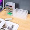 Multifunction Desk Pencil Organizers Transparent PP Pen Holder Storage Box 9 Compartments Makeup Brush Holder Home Desktop