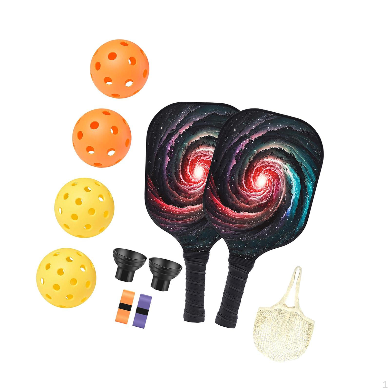 

Ракетка Pickleball Эргономичная ручка Ракетка с поверхностью из стекловолокна, 2 ракетки, 4 мяча и Style D