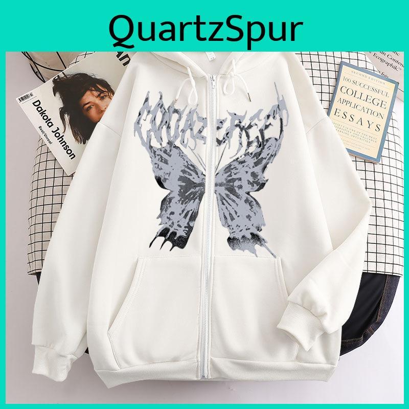 Butterfly Sweater Vintage Up Zip Hoodie Womens Coat Top