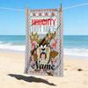 Custom Name Tazmanian Devil Stylish Digital Printing Beach Towel Quick‑Drying Absorbent Blanket for Beach Pool Gym Travel