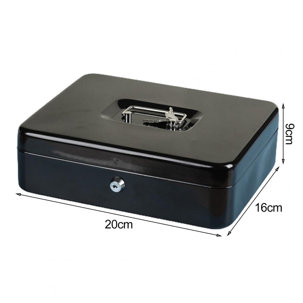 Mini Metal Money Box with Lock And 2 Keys Fireproof Cash Safe Box Anti-theft Secure Multi Compartments Storage Case Orgnizer