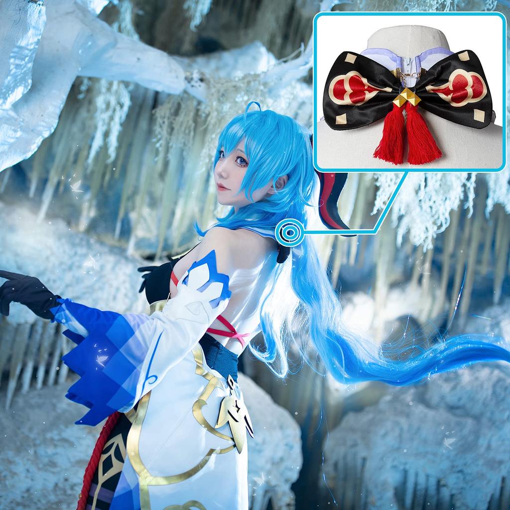 Genshin Impact Liyue Ganyu Cosplay Kostüm mit Perücke Junyu Shuyue Ganyu Cosplay Genshin Impact Stil Kanyu Cosplay Kanyu Xianlin Kapitel mit [NSPSTT]