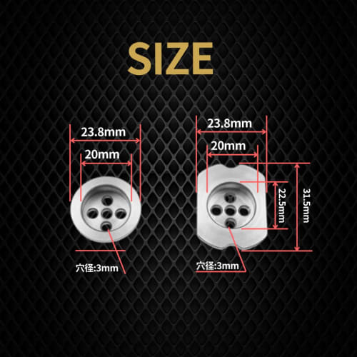 Convex Holder Male Fitting for One-Touch Tool Holders [Stainless Steel, Fixed Type] Mounting Bracket Compatible with Slim Holders Safety Holder (Set o