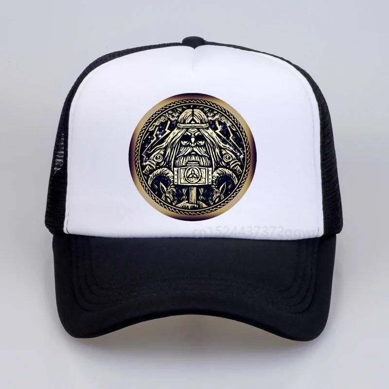 Viking OdinS Wolf Vantage Rune Rune Baseball Cap Celtic Knot Art Norse hip hop cap fashion summer Unisex mesh snapback hats