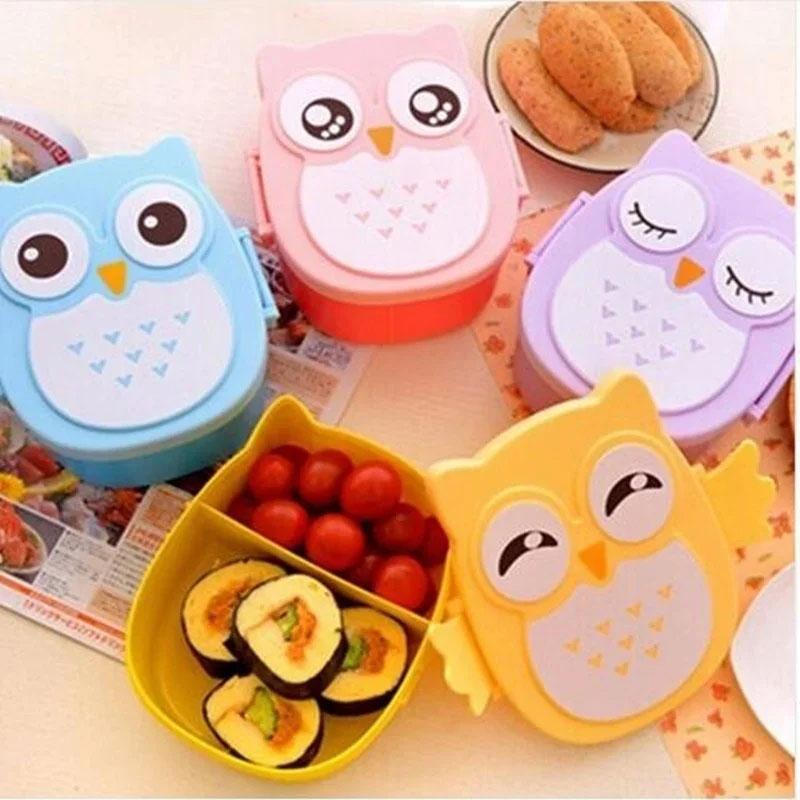 Portable Plastic Children Students Lunch Box Bento Box Food Container Carton Dinnerware Cutlery Food Container fridge Food Pod