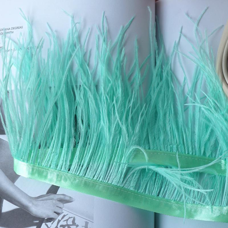 Verschlüsselter Federstoffstreifen 10-13 cm Straußenhaar Stoffkante Kleid Lateintanzrock Stoffband Hut Dekorationsmaterial