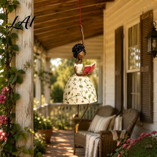 Outdoor Garden Decoration Dancing Lady Hanging Ornament for Home Decor Elegant Art Sculpture Creative Gift Dancers Pendant Indoor Window Porch