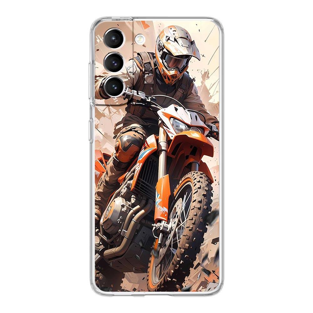Phone Case For Samsung Galaxy S25 S24 S23 FE S22 Ultra S20 S21 5G S10 S9 Plus S10E S8 Soft Cover Moto Cross Motorcycle Sports