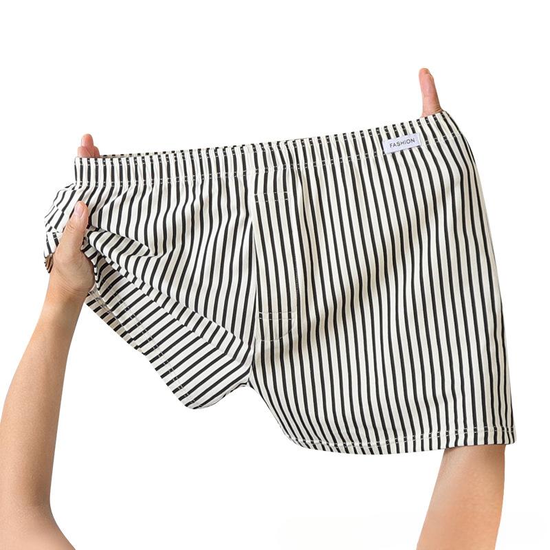 

Женские полосатые шорты-боксеры 2025 года, летние шорты с эластичной резинкой на талии, свободные шорты для мальчиков, милые шорты для сна, спортивные штаны L