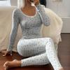 European-Inspired Lace Pajama Set: Floral, Sexy, Long Sleeve & Pants for Women
