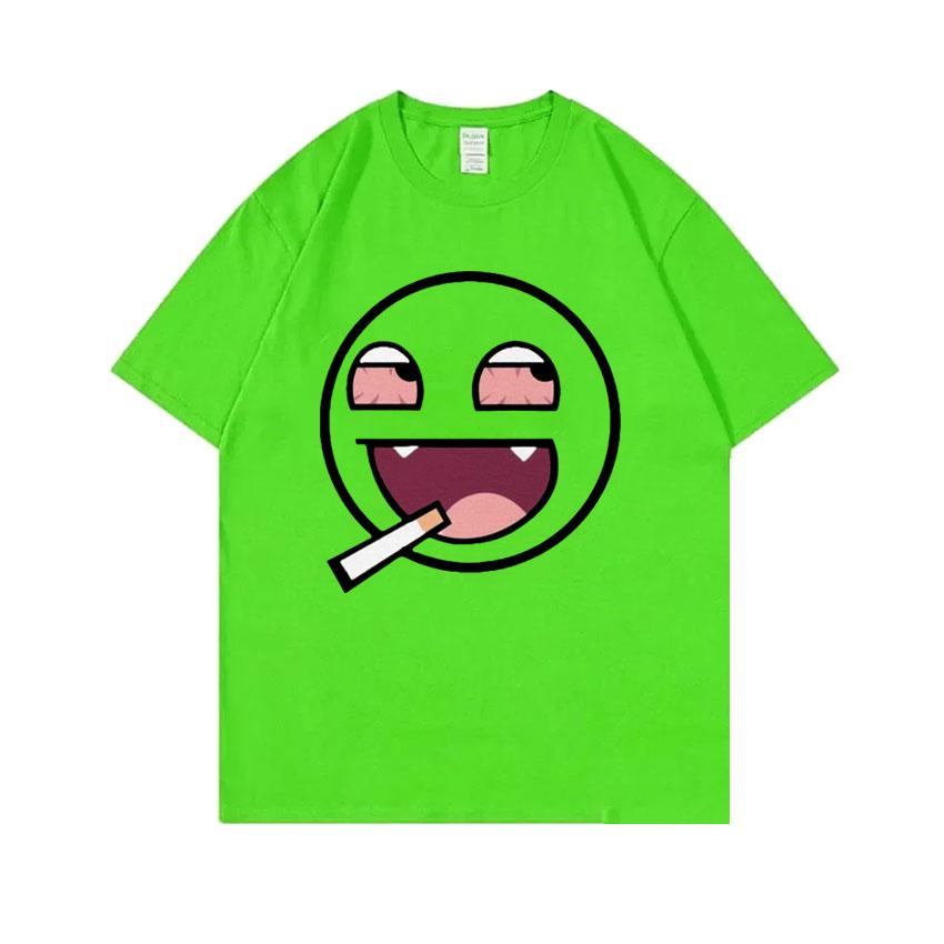 Epic Face Domo Kun Smoking Funny Meme T Shirts Unisex Unisex Casual Oversized Short Sleeves Tshirts Unisexs Fleece Cotton Tee Shirt