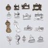 10pcs Antique Bronze Silver Color Sewing Machine Yarn Knitting Sewing Iron Button Charms For Jewelry Making