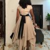 European and American cross-border women's 2026 summer new elegant high-end butterfly waist-cinching short sleeve A-line mid-length dress