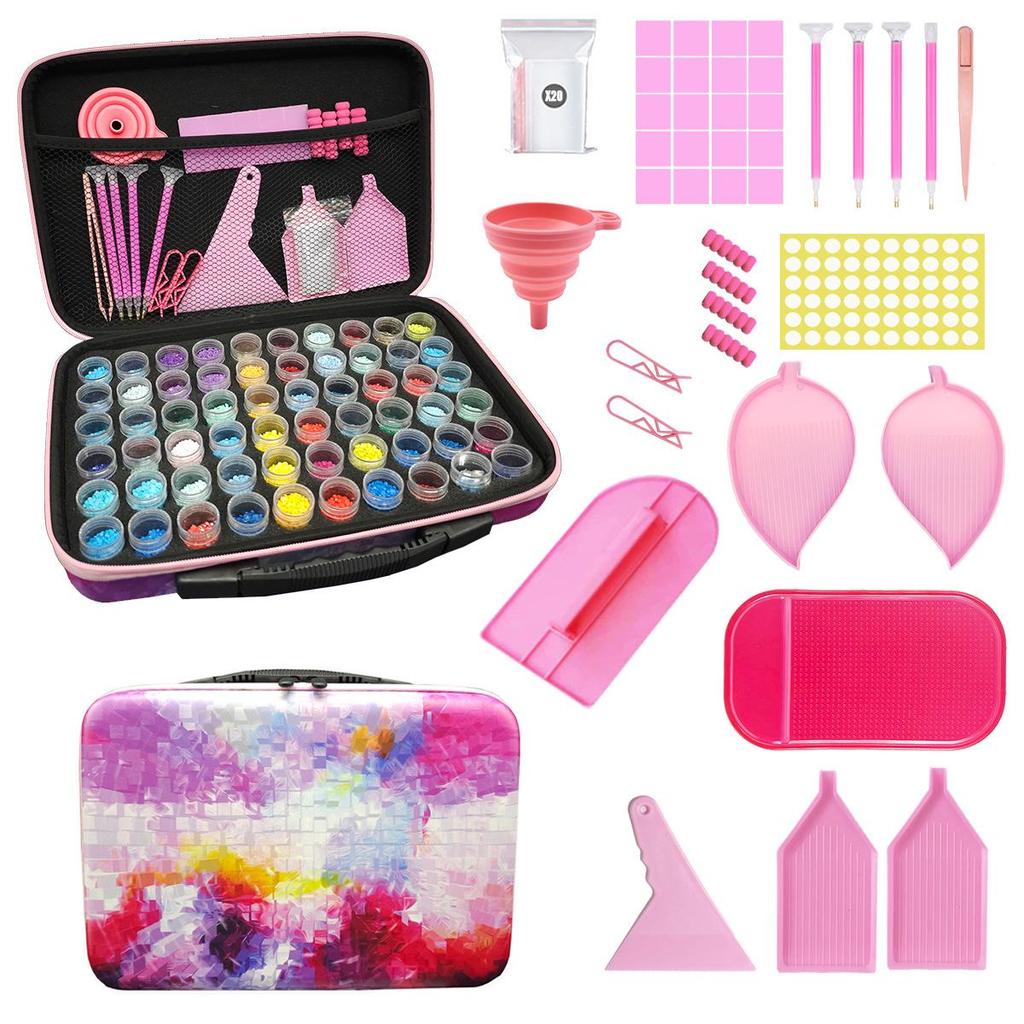 60-Grid Diamond Painting Storage Bag - Multifunction Handbag with New Print & Round Bottles