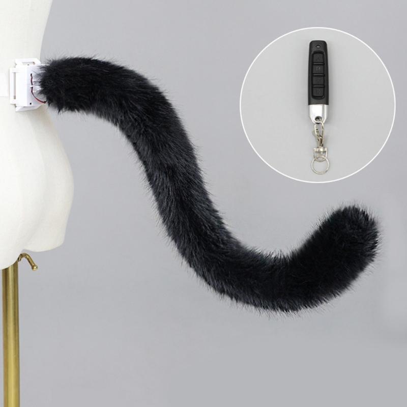 Lovely Plush Tail Cats Tail for Halloween Carnival Birthday Party Remote Control Wagging Tail Anime Cosplay Accessories