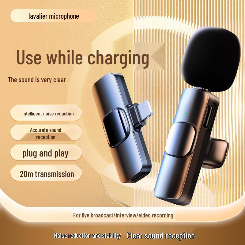 Wireless Lavalier Microphone with High-Definition Sound, Noise Reduction, and Omnidirectional Pickup for Live Streaming