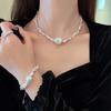 A Few Taels Of Broken Silver Imitation Pearl Geometric Irregular Chain Necklace Mori Fashion Temperament Collarbone Chain Simple Item Decoration