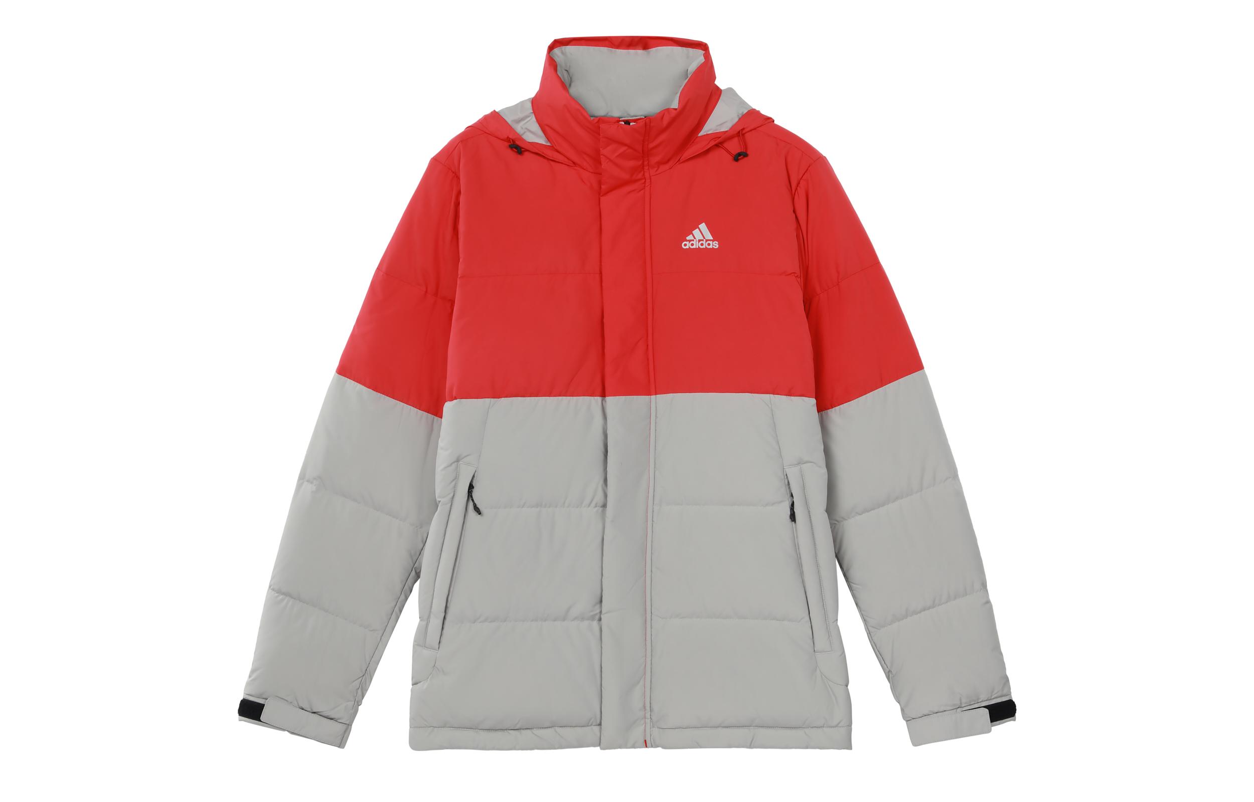 Adidas Down Jackets Men s Metallic Gray Hooded Moderate Quilted Down Jacket GF0110 S