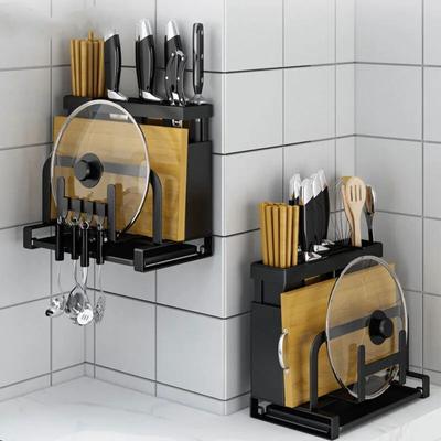 Suport pentru masă de tăiat cuțit de bucătărie Unelte de depozitare cuțite multifuncționale Placă de tăiat Cuțit Capac pentru oală Suport tacâmuri Foarfecă Organ