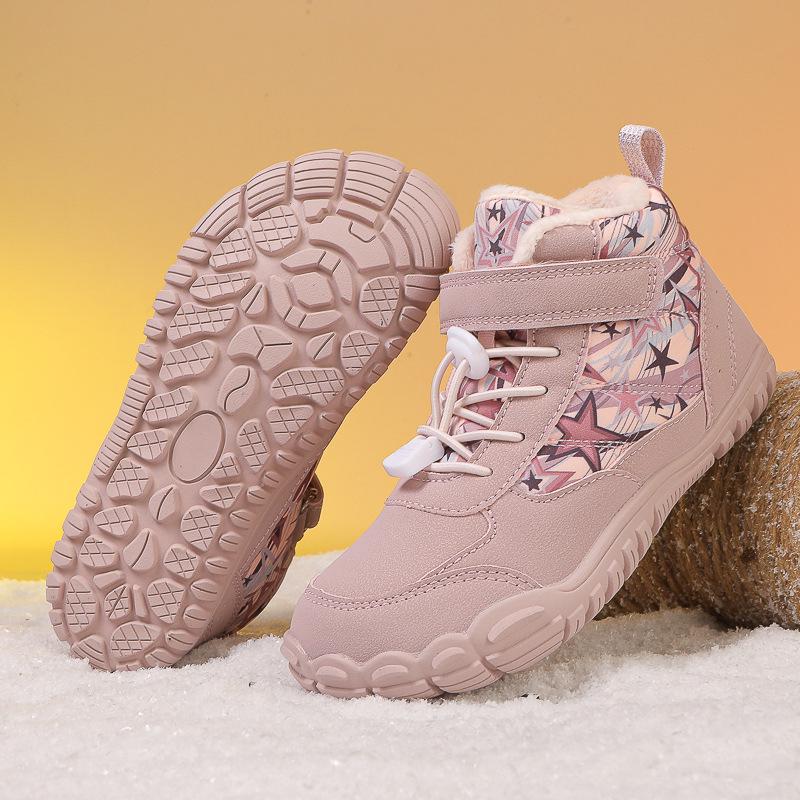 

Children s 2025 Winter Snow Boots - Girls Velvet Lined and Boys Thick Cotton Shoes 33