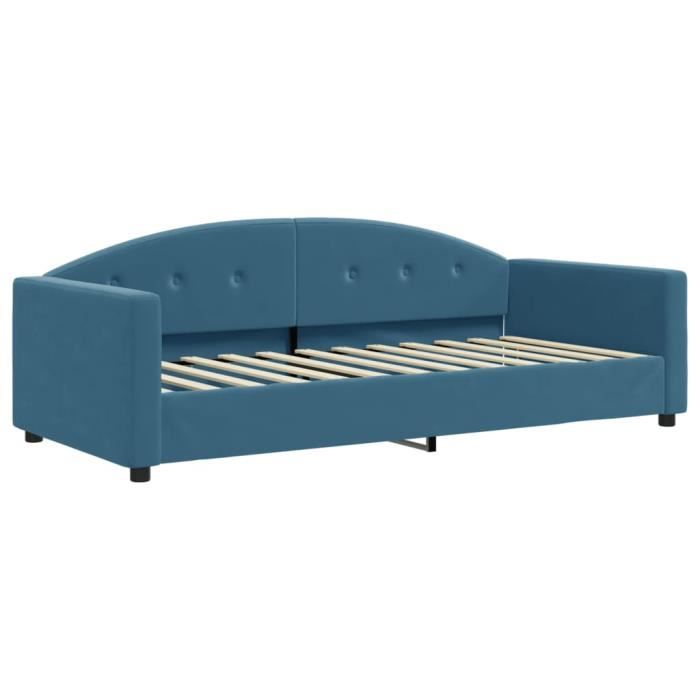 VidaXL Lit de repos bleu 90x200 cm velours 354135
