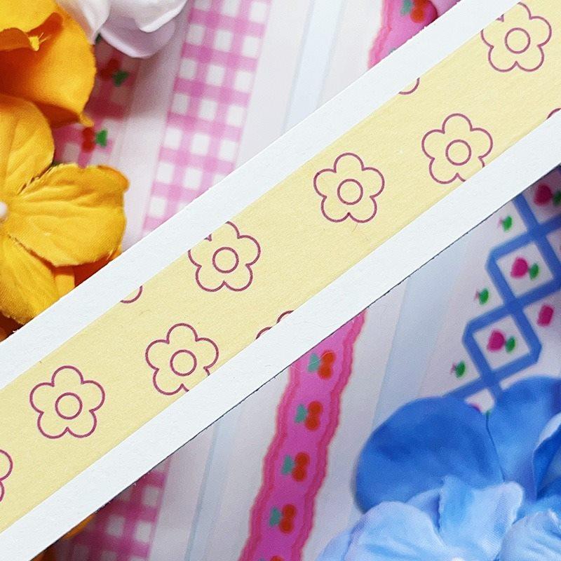 

1roll Cute cartoon adhesive paper girl heart pink cherry hand account decoration sticker DIY and paper tape
