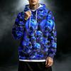 Men's Loose Fit Casual Hoodie with Pocket , Drawstring and Printed Pattern