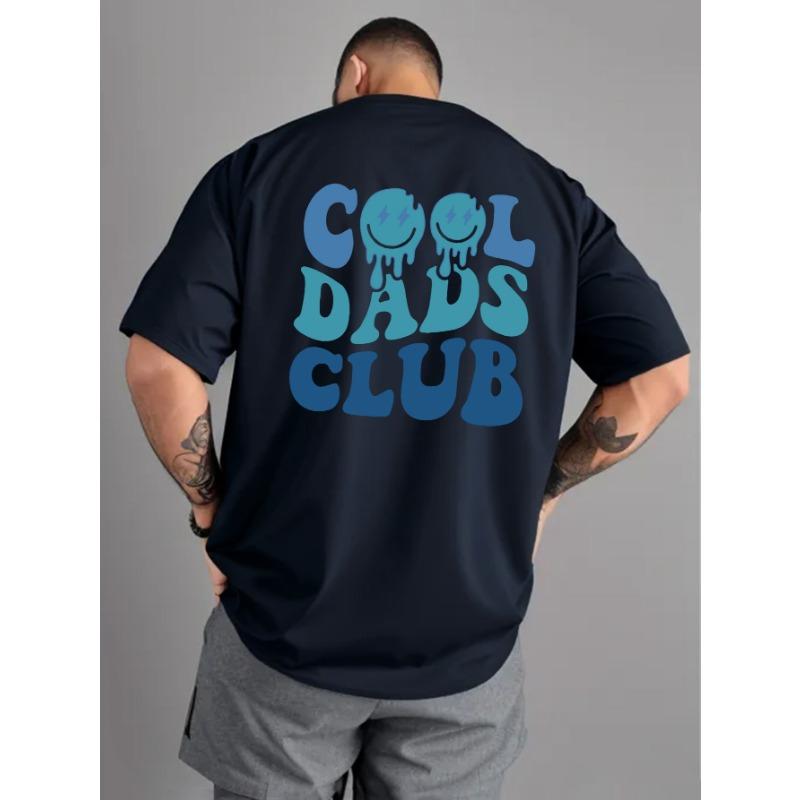 

Men s summer fashionable casual loose cool dad club letter printed round neck short sleeved T-shirt top S
