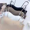 Sling-Weste aus Eisseide mit Brustpolster, verstellbaren Trägern, schönem Rücken, Camisole-Oberteil, elastischem Stoff, Unterteil
