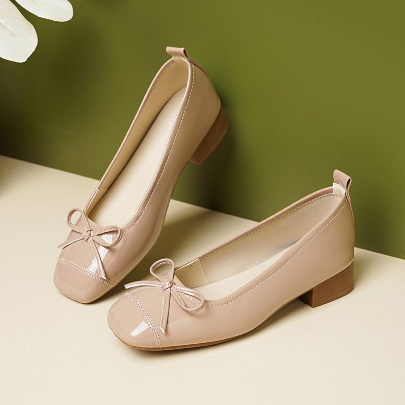 Ballet single shoes women's low-heeled shoes Mary Jane women's shoes light-mouth shoes versatile evening shoes