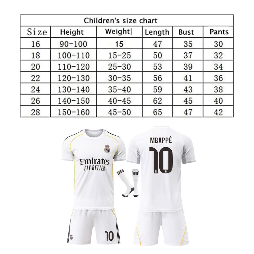 Set Maglia da Calcio Real Madrid Mbappe Bianco Edizione per i Tifosi Kit