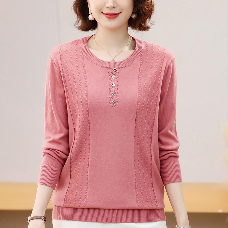 

Женский свитер больших размеров 4XL-7XL, осенний, для женщин среднего возраста, элегантный трикотажный топ большого размера, повседневная женская одежда с длинным рукавом 7XL