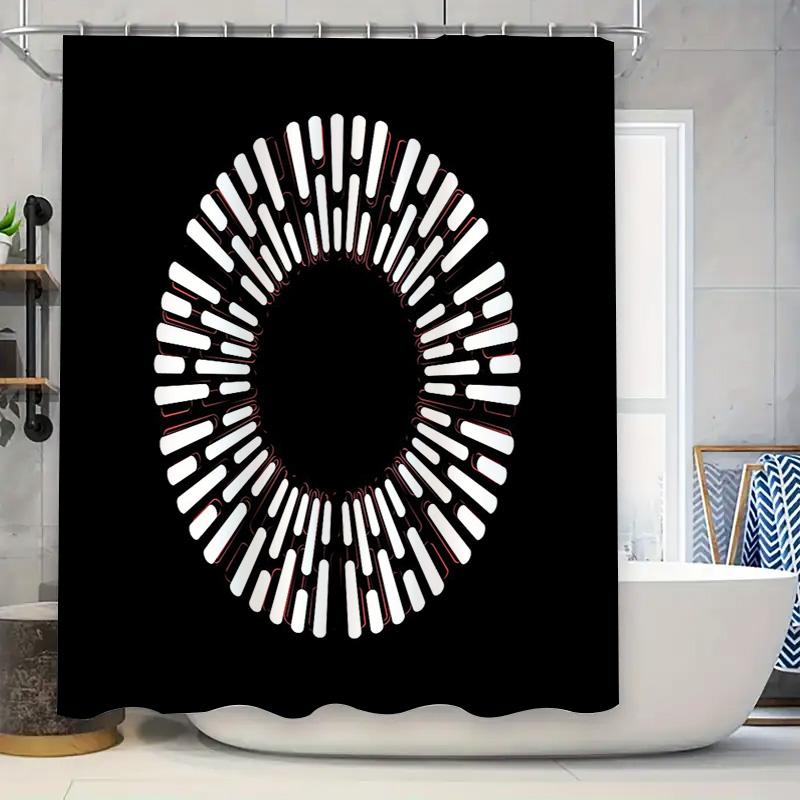 

Bathroom Shower Curtain Modern Abstract Wave Pattern Waterproof Fabric Decor Liner W60H190(CM)-1 Pcs