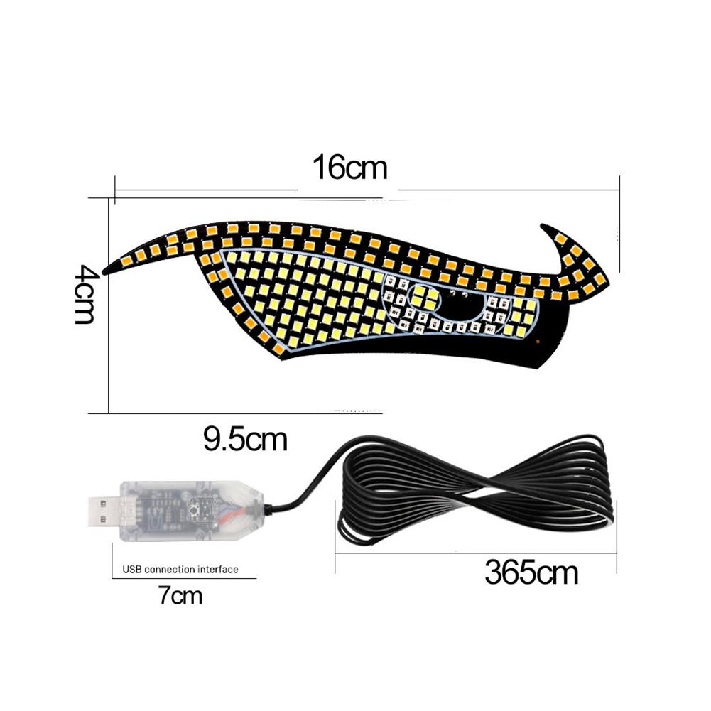 Devil Eye Car LED Light For Board Windshield USB 4 Modes Cool Tail Lamp Car Auto Decoration Lights Car Devil Eye Light